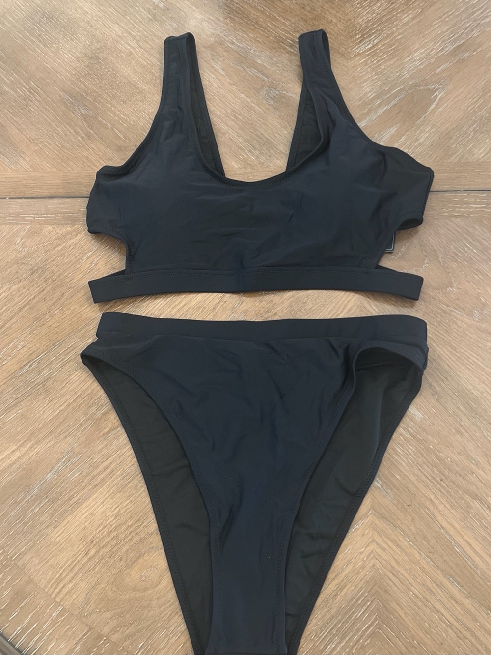 Blooming Jelly Scoop-Back Black Bikini Set size XL